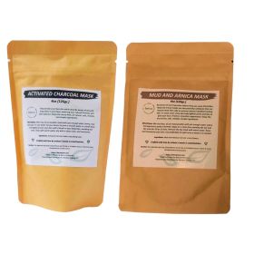Activated Charcoal + Mud & Arnica Facial Masks Bundle - Deep Cleansing Pore Minimizer & Exfoliating Skin Care Set for All Skin Types (2-Pack)