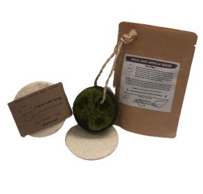 BeNat All-Natural Acne Care Bundle with Mud & Arnica Facial Mask Powder, Speckless Exfoliating Soap Bar, and 5-Piece Natural Loofah Set for Clear