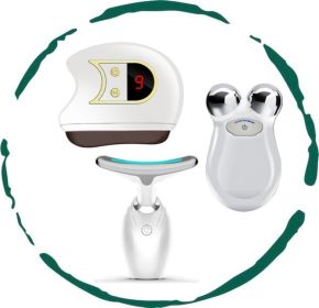 3-in-1 Facial Lift & Sculpt Toolkit: LED Therapy, Electric Gua Sha & Microcurrent Toning Device for Radiant Skin