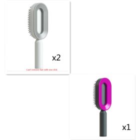 Self Cleaning Hair Brush For Women One-key Cleaning Hair Loss Airbag Massage Scalp Comb Anti-Static Hairbrush (Option: Set3)