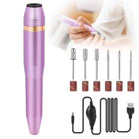 Portable Electric Nail Drill, Professional Nail File Kit For Acrylic, Gel Nails, Manicure Pedicure With Nail Drill Bits Sanding Bands Rose Gold (Option: Defaulttitle)