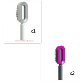 Self Cleaning Hair Brush For Women One-key Cleaning Hair Loss Airbag Massage Scalp Comb Anti-Static Hairbrush (Option: Set4)