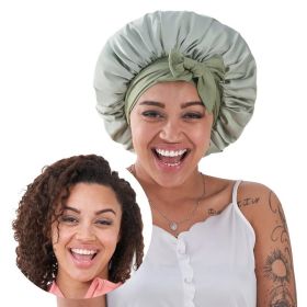 Silk Bonnet For Sleeping Women, Satin Hair Bonnet For Sleeping For Wavy Curly Natural Hair Women Men (Option: W13535438)
