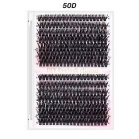 DIY Lash Extension Kit 280pcs Individual Lash Clusters D Curl 30D 40D Thick Volume Eyelash Clusters 0.07D 9-16MM Mixed Length Reusable Soft Natur (Option: 50D Eyelash)