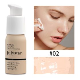 Oil Control Foundation Cream Full Coverage Concealer Long Lasting Waterproof Matte Foundation Makeup No Transfer Flawless Base (Option: 02)