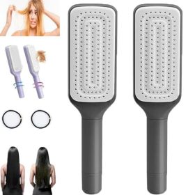 Best-selling Extendable Rotating Comb, One-touch Hair Removal Anti-tangling Anti-static Multi-functional Portable Home Comb,Self-pickup Only (Option: Black)