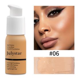 Oil Control Foundation Cream Full Coverage Concealer Long Lasting Waterproof Matte Foundation Makeup No Transfer Flawless Base (Option: 06)
