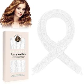 Satin Heatless Hair Curler, Lazy Natural Soft Wave DIY Heatless Curls For Sleep In Overnight, For All Hair Types - White (Option: White)