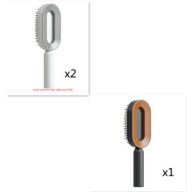 Self Cleaning Hair Brush For Women One-key Cleaning Hair Loss Airbag Massage Scalp Comb Anti-Static Hairbrush (Option: Set5)
