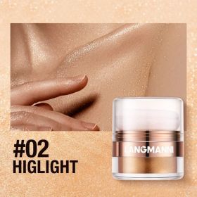 Highlight Powder,Glitter Body Highlighter Powder Body Shimmer Sparkle Face Highlighter Powder For Face Eyes Body Glow Makeup (Option: 02golden)