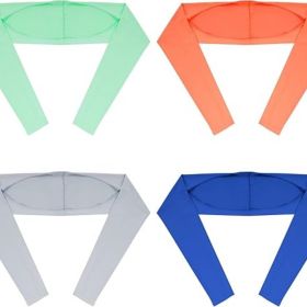4 Pieces Cooling Shawl Golf Cooling Shawl Arm Sleeve Sun Protection Golf Shrug for Women Men Outdoor Sports (Color: Blue, Light Green, Grey, Orange)