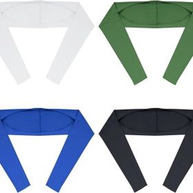 4 Pieces Cooling Shawl Golf Cooling Shawl Arm Sleeve Sun Protection Golf Shrug for Women Men Outdoor Sports (Color: Black, White, Green, Blue)