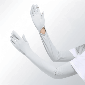 UV Protection Arm Sleeves Gloves, UPF 50+ Sun Protection Long Gloves with Non-Slip Grip, Breathable Cooling Sleeves for Driving, Cycling, Fishing (Style: Floor F4 - BX09 - Gray)