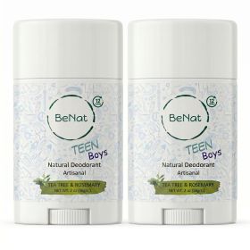 All-Natural Deodorants for Kids & Teens. 24-Hour Odor Protection, Hypoallergenic Stick Aluminum-Free Deodorant (OPTIONS: 2-Pack Teen Boys)