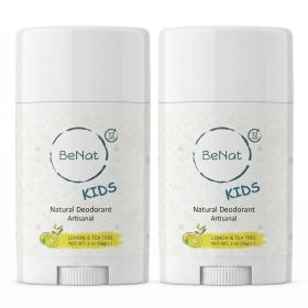 All-Natural Deodorants for Kids & Teens. 24-Hour Odor Protection, Hypoallergenic Stick Aluminum-Free Deodorant (OPTIONS: 2-Pack Kids)