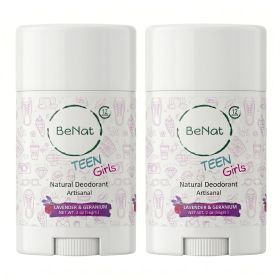 All-Natural Deodorants for Kids & Teens. 24-Hour Odor Protection, Hypoallergenic Stick Aluminum-Free Deodorant (OPTIONS: 2-Pack Teen Girls)