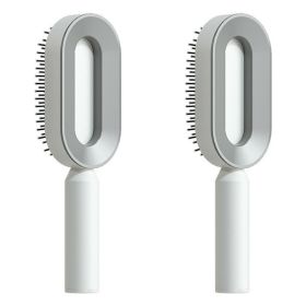 Self Cleaning Hair Brush For Women One-key Cleaning Hair Loss Airbag Massage Scalp Comb Anti-Static Hairbrush (Option: Set L)