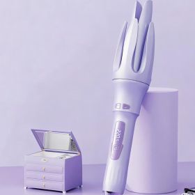 32mm Ceramic Glaze Auto Curler , 110V-240V Dual Voltage , 4 Temperature Settings & Auto Shut-Off , Safe Styling For Smooth Curls , Daily Hair Sty (Option: Pruple)