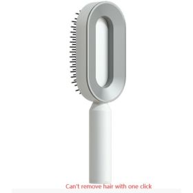 Self Cleaning Hair Brush For Women One-key Cleaning Hair Loss Airbag Massage Scalp Comb Anti-Static Hairbrush (Option: Elegant white)