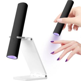 UV Light For Gel Nails, Mini U V LED Nail Lamp Handheld With Stand, Portable Nail Dryer Rechargeable USB Cordless For Fast Drying, Black (Option: Multicolored)